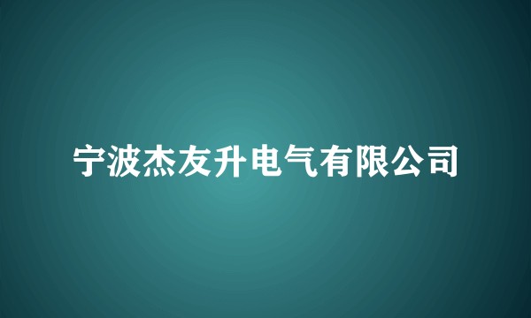 宁波杰友升电气有限公司