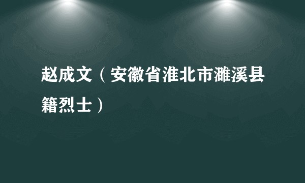 赵成文（安徽省淮北市濉溪县籍烈士）