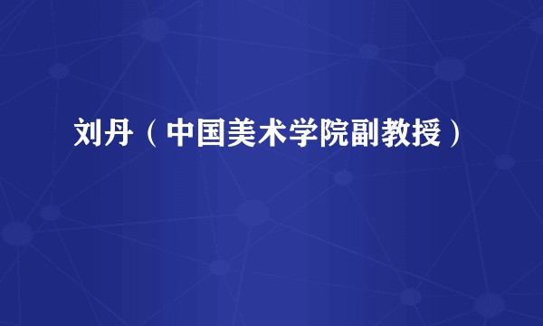 刘丹（中国美术学院副教授）
