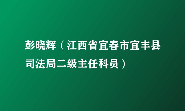 彭晓辉（江西省宜春市宜丰县司法局二级主任科员）