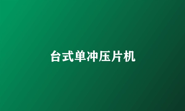 台式单冲压片机