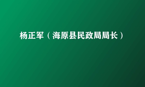 杨正军（海原县民政局局长）
