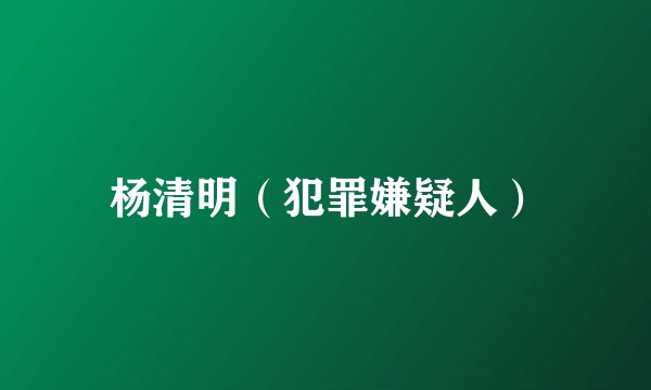 杨清明（犯罪嫌疑人）