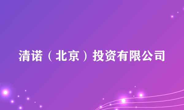 清诺（北京）投资有限公司