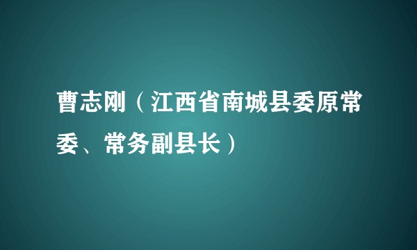 曹志刚（江西省南城县委原常委、常务副县长）