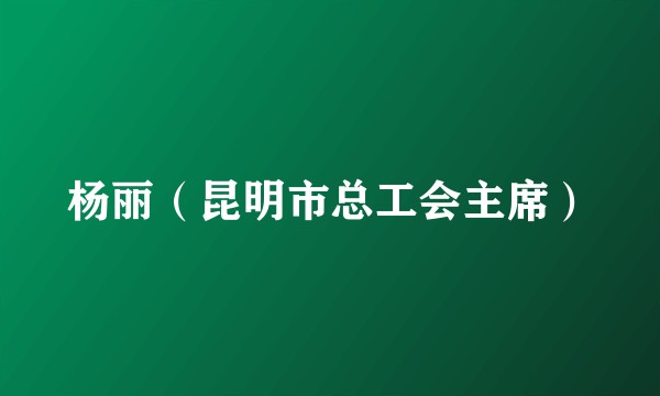 杨丽（昆明市总工会主席）