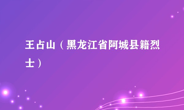 王占山（黑龙江省阿城县籍烈士）