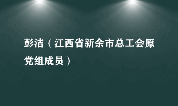 彭洁（江西省新余市总工会原党组成员）