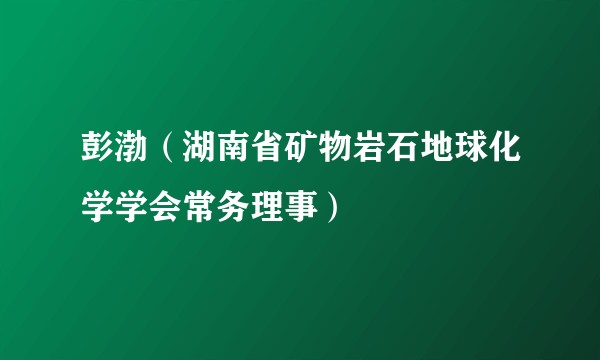 彭渤（湖南省矿物岩石地球化学学会常务理事）