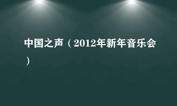 中国之声(2012年新年音乐会)