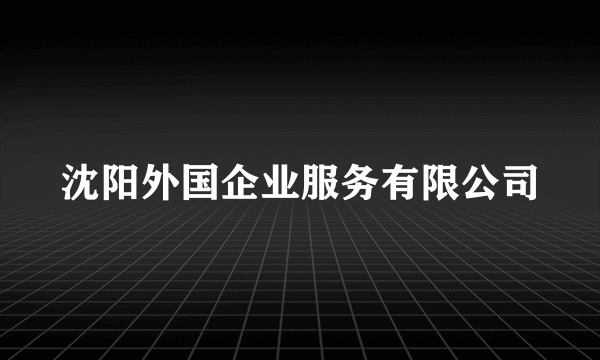 沈阳外国企业服务有限公司