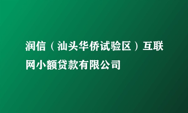 润信（汕头华侨试验区）互联网小额贷款有限公司