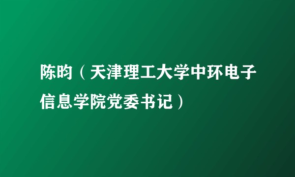 陈昀（天津理工大学中环电子信息学院党委书记）