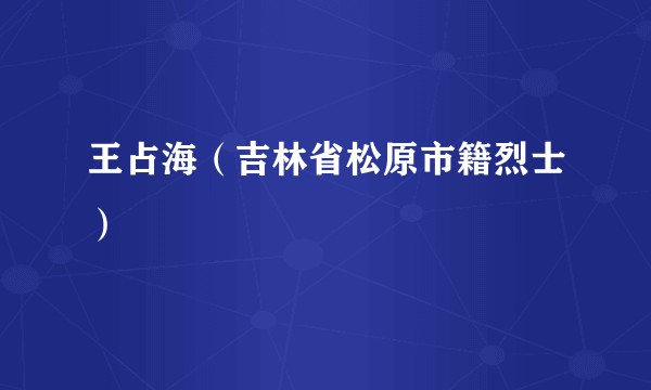 王占海（吉林省松原市籍烈士）
