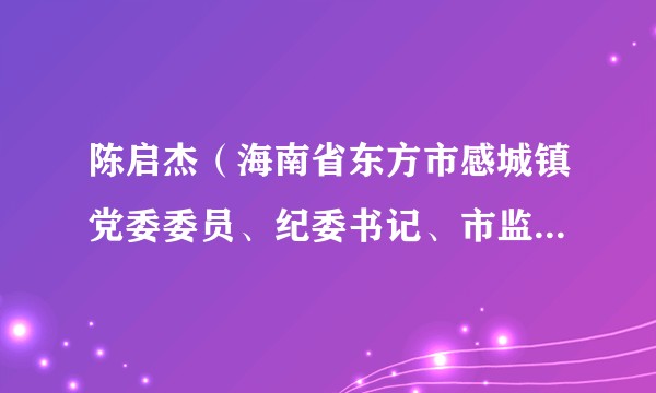 陈启杰（海南省东方市感城镇党委委员、纪委书记、市监察委员会派出感城镇监察室主任）