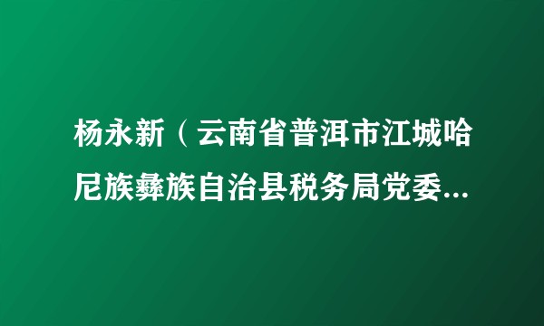 杨永新（云南省普洱市江城哈尼族彝族自治县税务局党委委员、副局长）