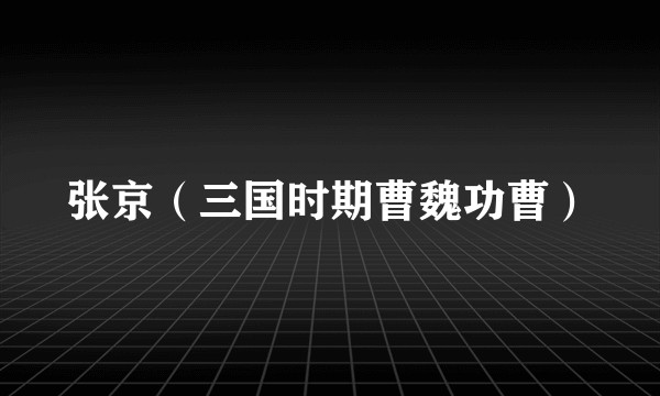 张京（三国时期曹魏功曹）