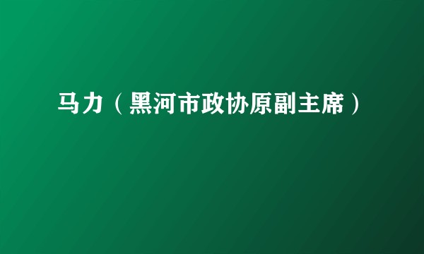 马力(黑河市政协原副主席)
