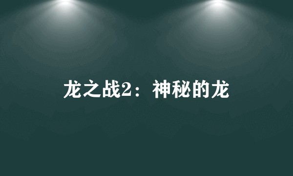 龙之战2：神秘的龙