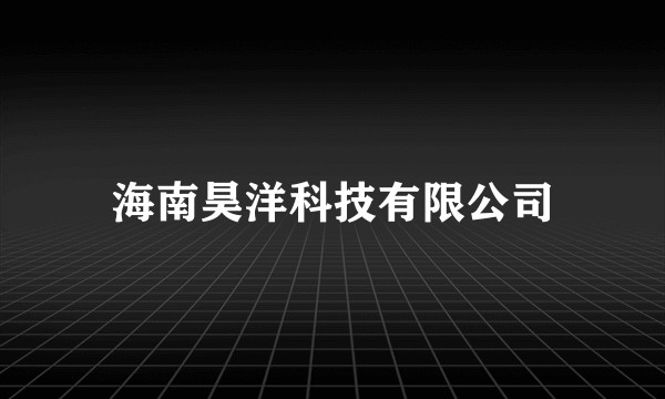 海南昊洋科技有限公司