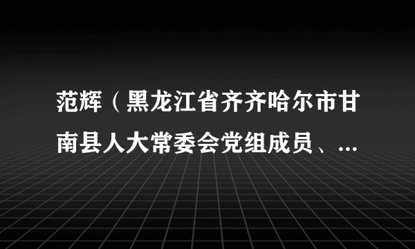 范辉（黑龙江省齐齐哈尔市甘南县人大常委会党组成员、副主任）