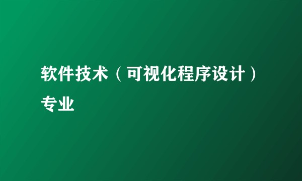 软件技术（可视化程序设计）专业