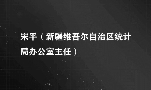 宋平(新疆维吾尔自治区统计局办公室主任)