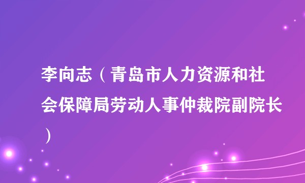 李向志(青岛市人力资源和社会保障局劳动人事仲裁院副院长)