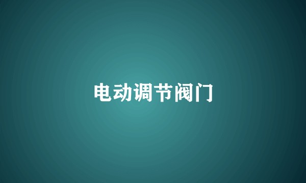 电动调节阀门