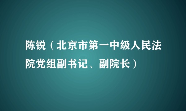 陈锐（北京市第一中级人民法院党组副书记、副院长）