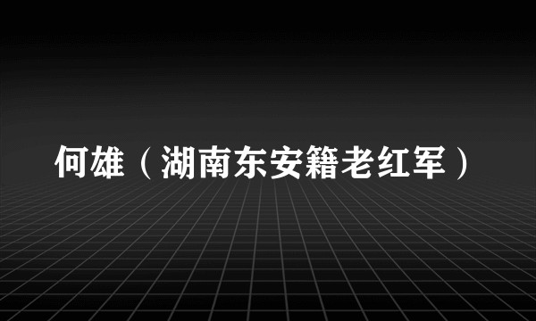 何雄(湖南东安籍老红军)