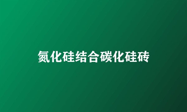 氮化硅结合碳化硅砖