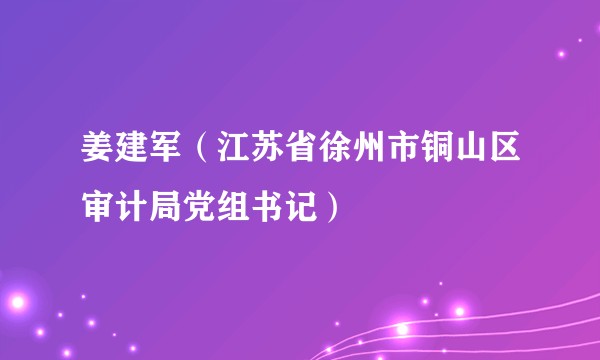 姜建军（江苏省徐州市铜山区审计局党组书记）