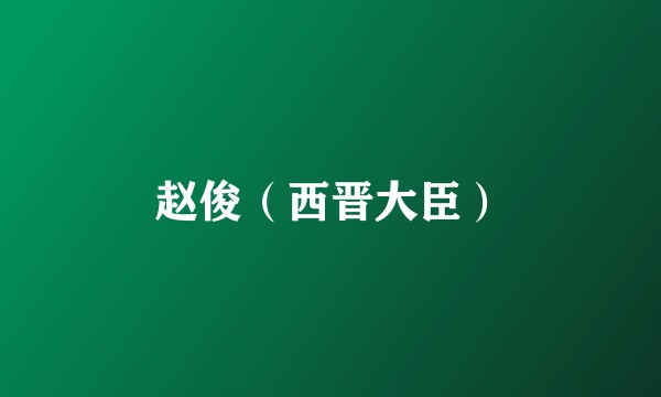 赵俊(西晋大臣)