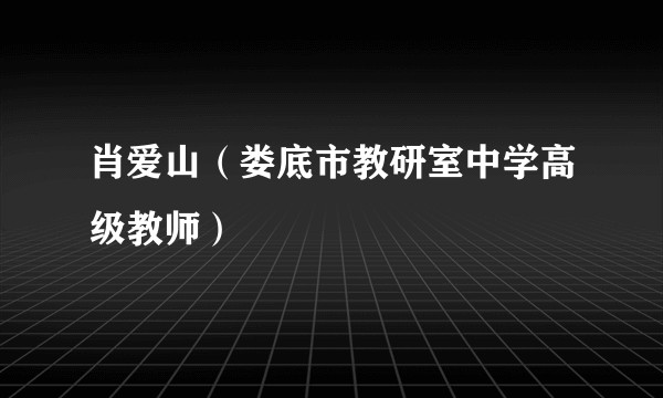 肖爱山(娄底市教研室中学高级教师)