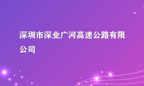 深圳市深业广河高速公路有限公司