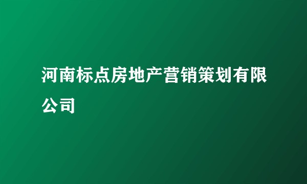 河南标点房地产营销策划有限公司