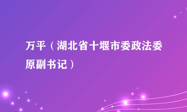 万平（湖北省十堰市委政法委原副书记）