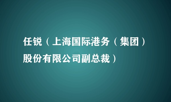 任锐（上海国际港务（集团）股份有限公司副总裁）