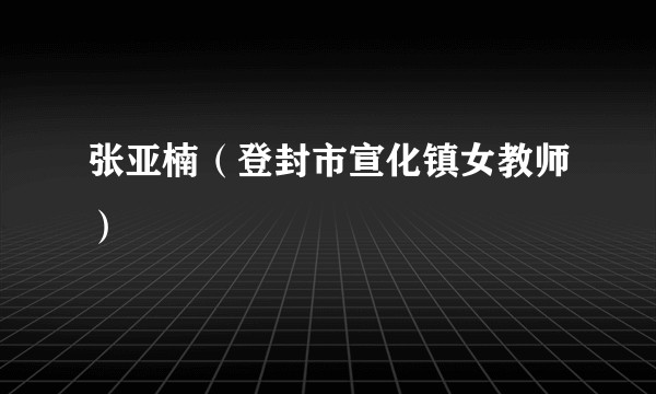 张亚楠(登封市宣化镇女教师)