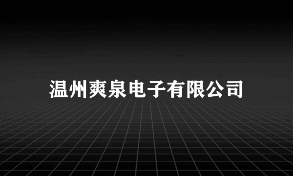 温州爽泉电子有限公司