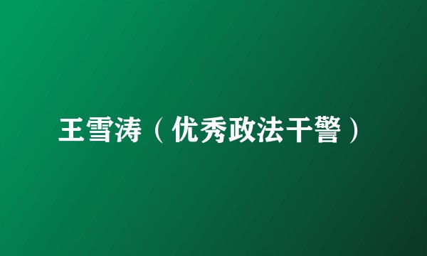 王雪涛（优秀政法干警）