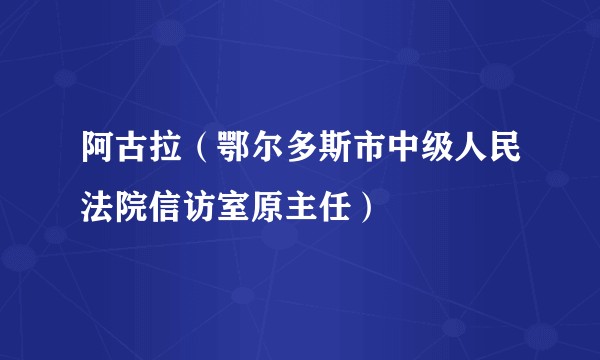 阿古拉（鄂尔多斯市中级人民法院信访室原主任）