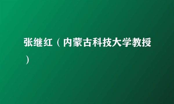 张继红（内蒙古科技大学教授）