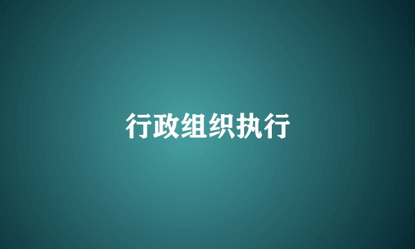 行政组织执行