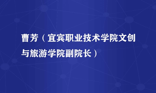 曹芳（宜宾职业技术学院文创与旅游学院副院长）