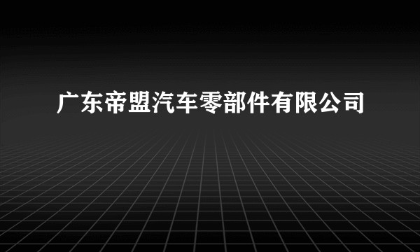广东帝盟汽车零部件有限公司