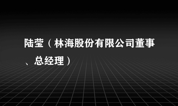 陆莹(林海股份有限公司董事、总经理)