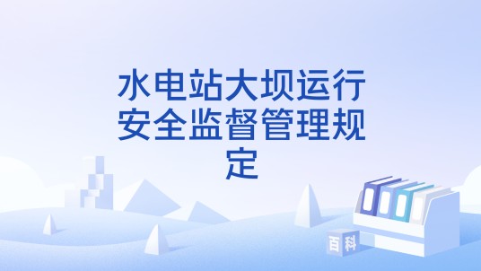 水电站大坝运行安全监督管理规定