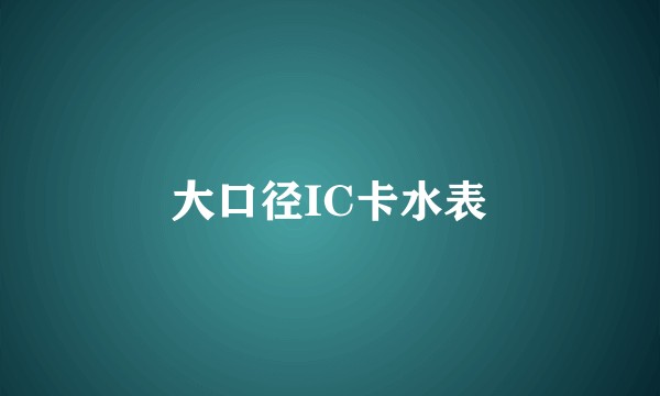 大口径IC卡水表